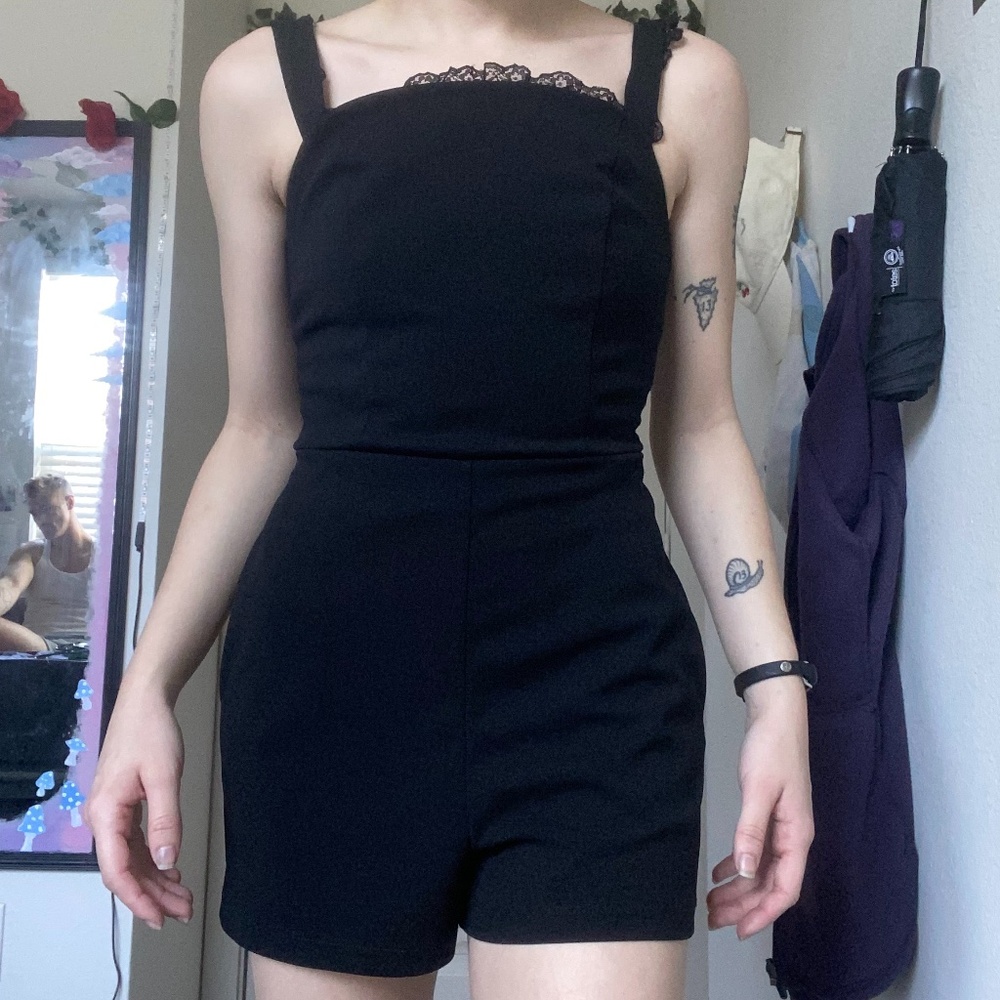 black short romper